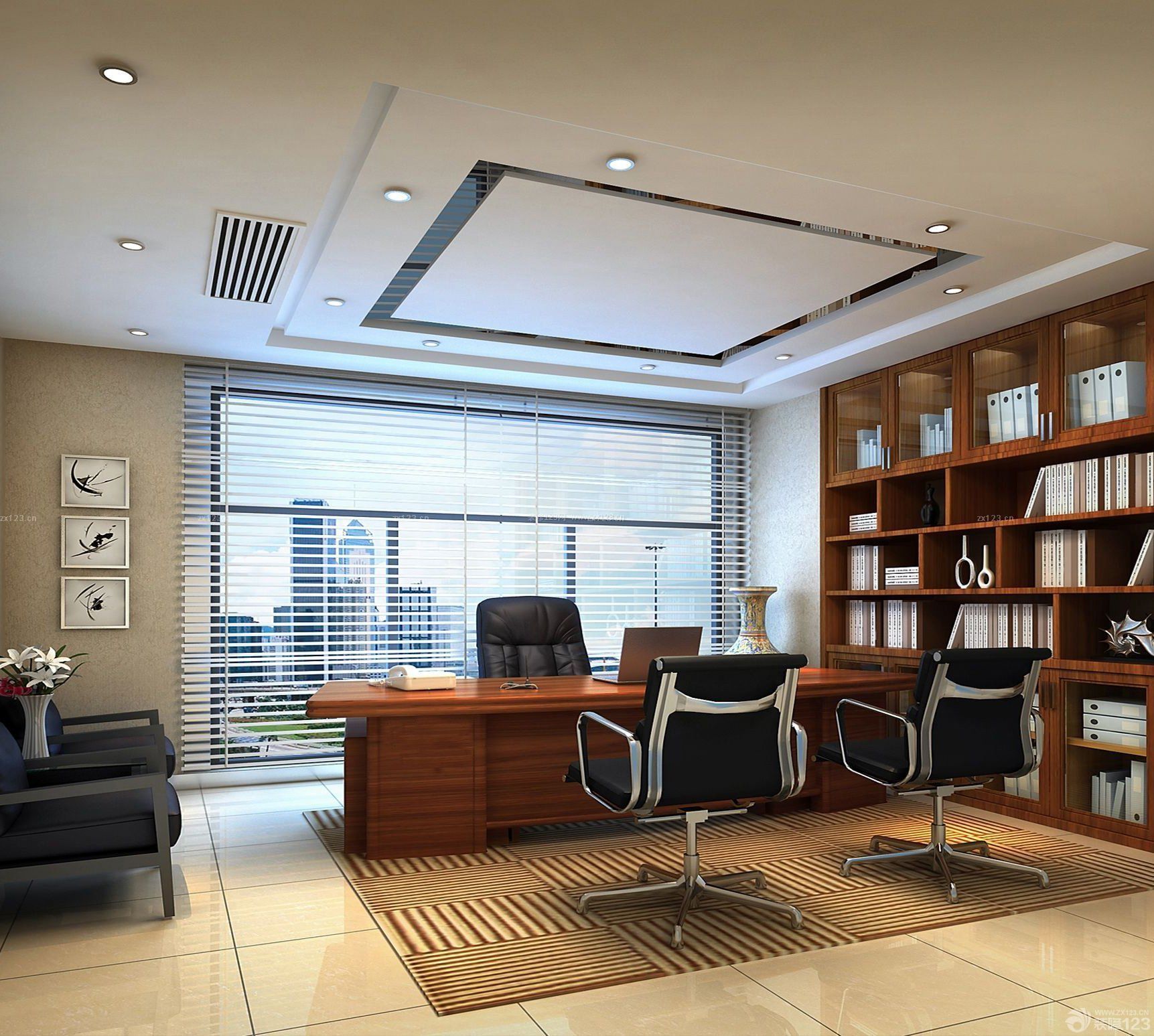 董事長辦公室百葉窗簾裝修效果圖片_裝信通網(wǎng)效果圖